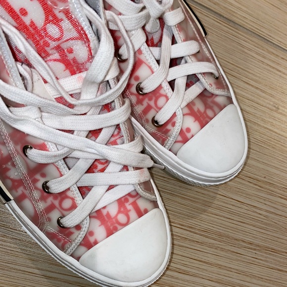 DIOR MEN B23 Oblique Sneakers High Top Sneakers Rare Red Colors - Picture 3 of 16